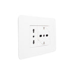 Toma Simple 10/16A + Schuko Universal Flat Blanco Armado MatixGO