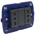 Toma doble semi armado 10/16A LivingLight - color atrasita - SL4180X2E