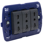 Toma triple semi armado 10/16A LivingLight - color antrasita - SL4180X3E