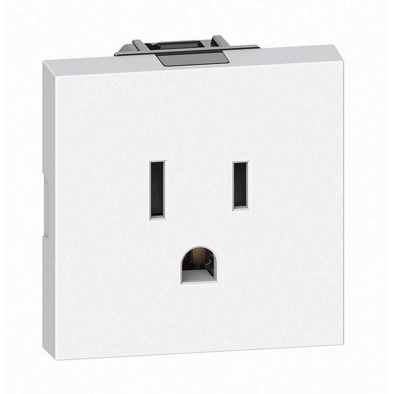 Toma de corriente estándar internacional 2P+T 15A 2 módulos - color blanco - KW4129