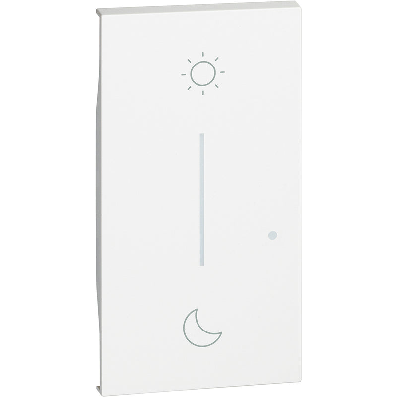 Cubremódulo iluminable con símbolos “Día&Noche” 2 módulos - color blanco - KW41M2