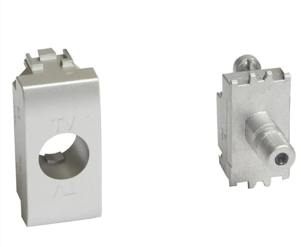 Conector de TV Tipo F Antracita  Living Light Semi Armada