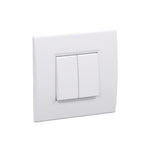 Interruptor Doble 9/12 16A Armado con Placa  Blanco  Living Light