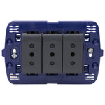 Toma triple semi armado 10A 250V LivingLight - color antantrasita - SL4113X3E