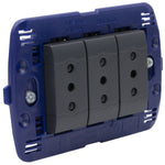 Toma triple semi armado 10A 250V LivingLight - color antantrasita - SL4113X3E