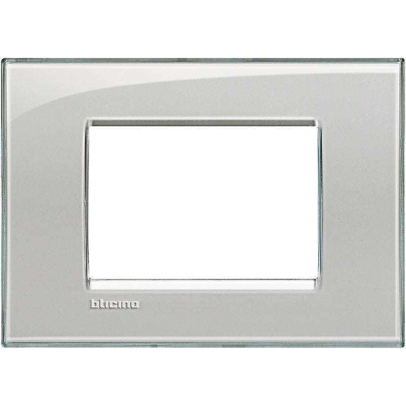 Placa LivingLight 3 módulos - color gris hielo - SLNA4803KG