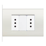 Toma Doble 2P+T 10A 250V Armada con Placa  Blanco  Living Light