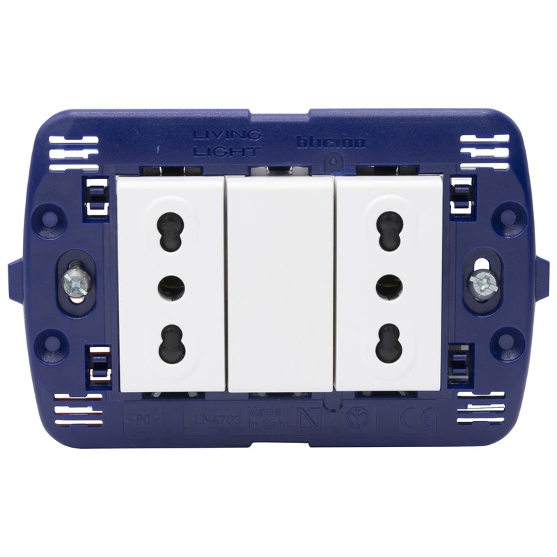 Toma doble semi armado 10/16A LivingLight - color blanco - SN4180X2E