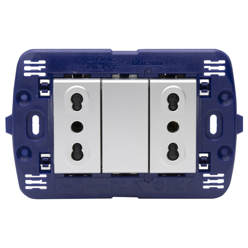 Toma doble semi armado 10/16A LivingLight - color tech - SNT4180X2E