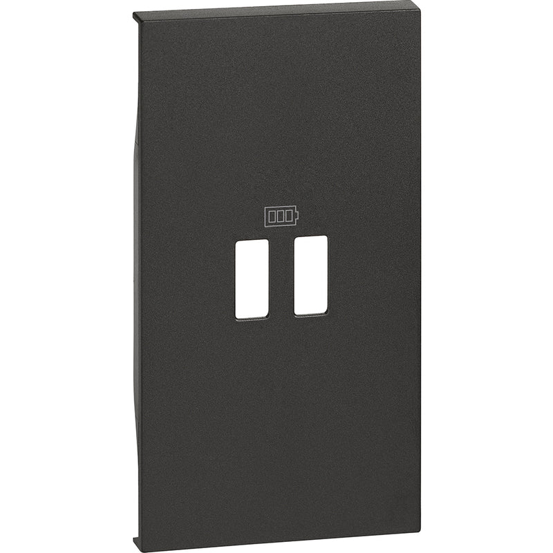 Cubremódulo para cargadores USB 2 módulos - color negro - KG12C