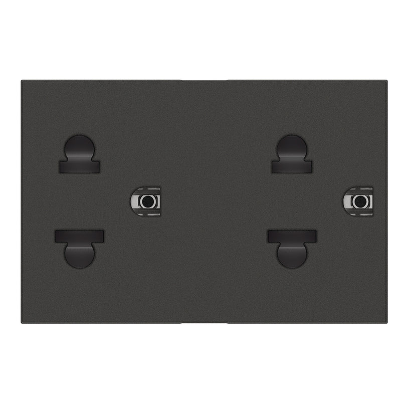 Toma de corriente Duplex Euro americana 2P+T - color negro - KG4185