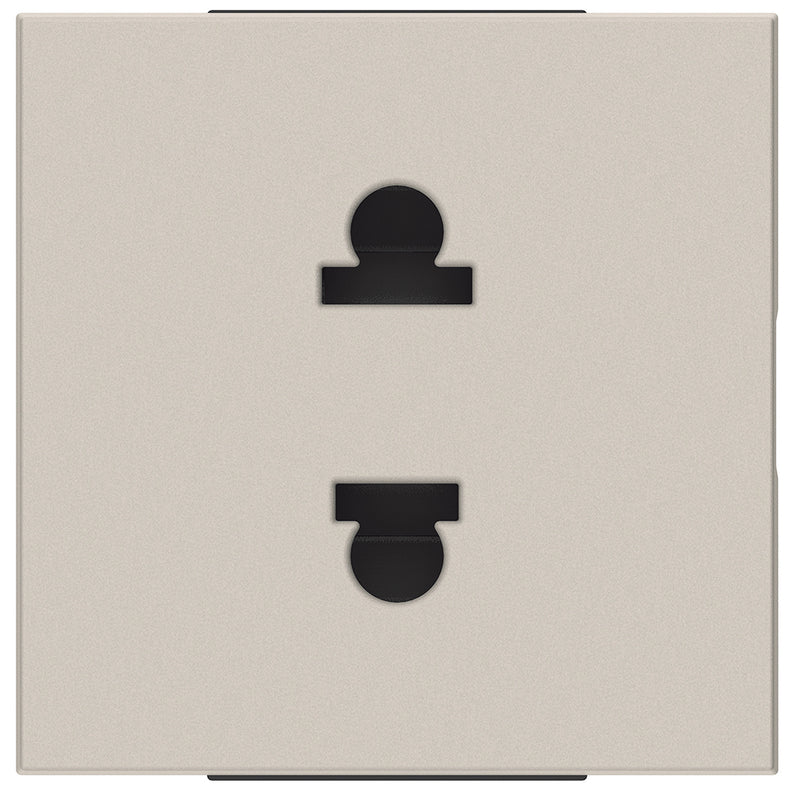 Toma de corriente estándar internacional 2P 16A - tamaño 2 módulos - color arena - KM4125