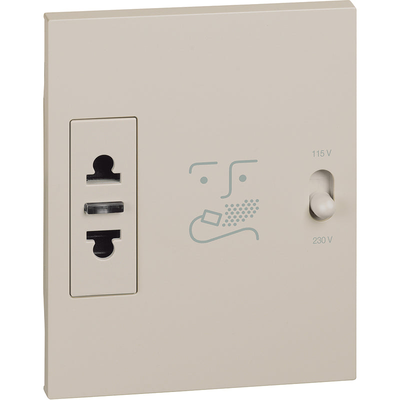 Toma de afeitadora hotel con transformador de aislamiento - color arena - KM4177